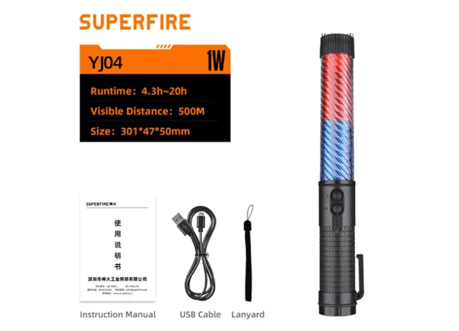 Фонарь-палка Superfire YJ04 Black Фото 3
